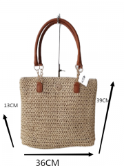 wholesale summer woman crochet letter straw paper handbag shoulder women tote beach bags