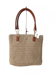 wholesale summer woman crochet letter straw paper handbag shoulder women tote beach bags