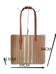 wholesale summer woman crochet letter straw paper handbag shoulder women tote beach bags