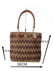 wholesale summer woman crochet letter straw paper handbag shoulder women tote beach bags