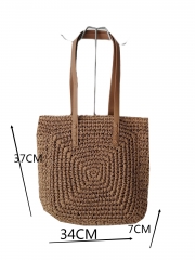 wholesale summer woman crochet letter straw paper handbag shoulder women tote beach bags