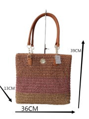 wholesale summer woman crochet letter straw paper handbag shoulder women tote beach bags