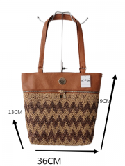 wholesale summer woman crochet letter straw paper handbag shoulder women tote beach bags