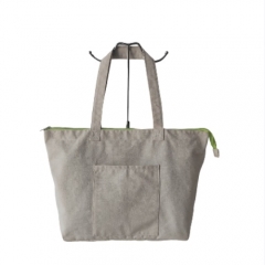 High Quality Fashion Women Simple Customized Color Logo Handbag Durable White Tote Large Cotton Canvas Bag With Zipper