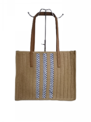 Handmade custom woven straw beach tote bag summer beach women handbags