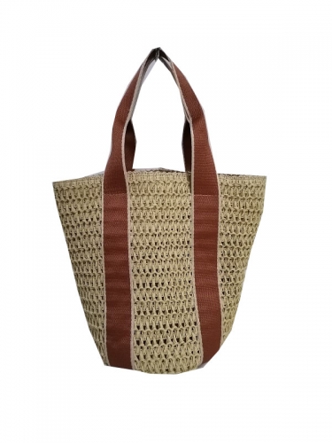 Handmade custom woven straw beach tote bag summer beach women handbags