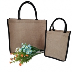 Fashion Hot Selling Simple Eco Friendly Handbag Large Reusable Linen Gift Bag Shopping Jute Bag With Handle