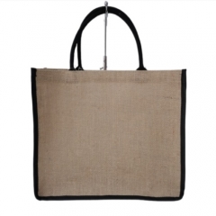 Fashion Hot Selling Simple Eco Friendly Handbag Large Reusable Linen Gift Bag Shopping Jute Bag With Handle