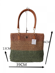 wholesale summer woman crochet letter straw paper handbag shoulder women tote beach bags