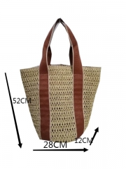 Handmade custom woven straw beach tote bag summer beach women handbags