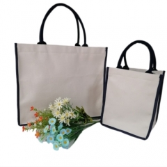 High Quality Bag With Handle Costomerized Pattern Large Reusable Shopping Tote Gift Linen Handbag