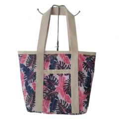 Custom Printed LOGO Reusable Fashion Summer Travel Colorful Handbag Cavans Cavans Cotton Beach Bag