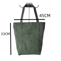 New Style Simple Large Capacity Fashion Women Shopping Gift Bag Cotton Canvas Handbag with Handle