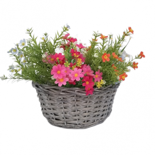 New Design Eco friendly Straw Woven Flower Pot Foldable Wholesale Grass Planter Plant Baskets for Garden Decoration