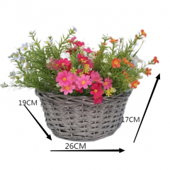 New Design Eco friendly Straw Woven Flower Pot Foldable Wholesale Grass Planter Plant Baskets for Garden Decoration