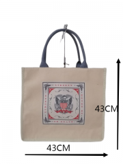 Hot Selling Custom Pattern Simple Reusable Linen Tote Eco Friendly Material Handbag Gift Linen Bag