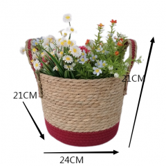 Grass flowerpot wholesale handmade flower basket Natural straw flower basket for planter storage basket