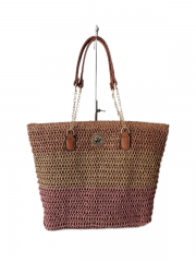 wholesale summer woman crochet letter straw paper handbag shoulder women tote beach bags