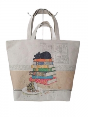 Custom Top Quality Canvas Cotton Tote Shopping Bag Calico Shopper Bags With Logo Printed