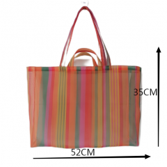 Ladies tote briefcase professional striped simple shoulder bag INS large capacity canvas bag