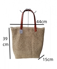 New Style Women Simple Large Capacity Handbag Summer Vacation Tote shoulder Straw Paper Beach Bag