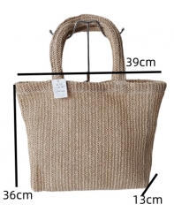 Customizable Pattern Fashion Simple Reusable Durable Large Capacity Shopping Tote Shoulder Straw Paper Beach Bags