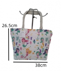 Wholesale Custom Pattern Eco Friendly Fashion Simple Handbag Large Capacity Canvas Cotton Shoulder Bag