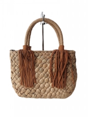 Custom Large Capacity Travel Swimming Woven Straw Bucket Bag Women Basket Beach Tote Bag