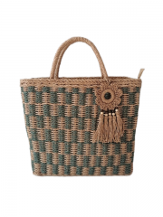 Handmade custom woven straw beach tote bag summer beach women handbags