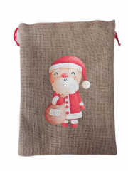 Factory Wholesale Christmas Gift Bags Christmas Burlap Canvas Drawstring Muslin Bag Small Gift Bag For Kids