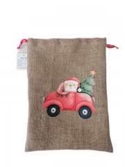 Factory Wholesale Christmas Gift Bags Christmas Burlap Canvas Drawstring Muslin Bag Small Gift Bag For Kids