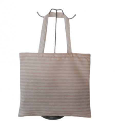 Women Customized Simple Durable Recycle Handbag Large Capacity Tote Bag Zipper Canvas Cotton Bag