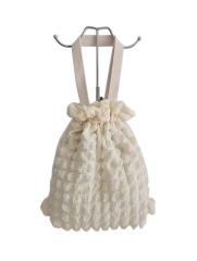 drawstring bag with during using , polyester black color shopping bag