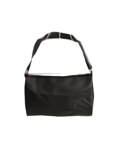 black color wholesale PU handle bag , customized design PU shoulder bag