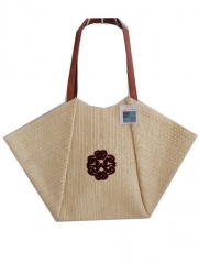 summer style beach paper straw bag with PU handle, fashion beach tote bag with best price