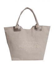 thick material beach canvas bag wit lining, canvas tote bag with PU handle