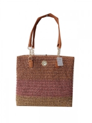 summer holiday lady beach paper straw bag, leisure paper bag for shopping