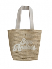 durable using high quality beach paper straw bag with embroidery logo, beach straw bag