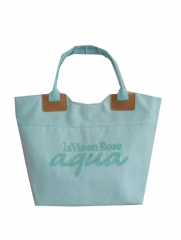 thick material beach canvas bag wit lining, canvas tote bag with PU handle