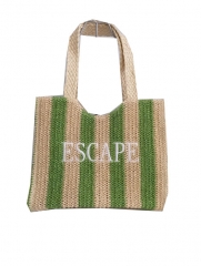 customized color and logo summer beach paper bag, high quality paper straw bag