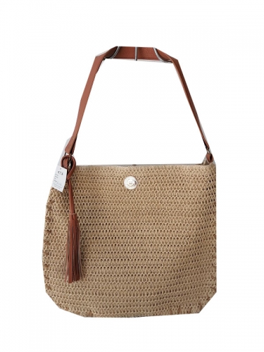 durable using customized design beach tote paper straw bag with lining