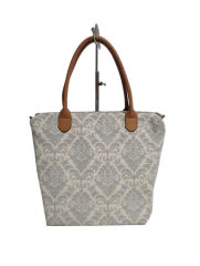 wholesale cotton shopping bag with PU handle durable using , customized full color printing