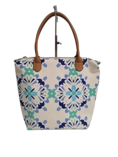 wholesale cotton shopping bag with PU handle durable using , customized full color printing