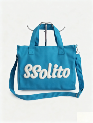 customized color embroidery logo durable using cotton canvas bag