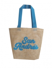 beach paper straw bag with embroidery logo, hot selling paper straw bag