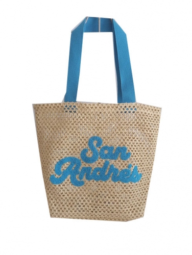 beach paper straw bag with embroidery logo, hot selling paper straw bag