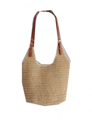 best price beach paper straw bag with PU handle ,paper straw bag