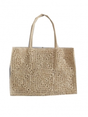 100% handmade customized color beach tote bag, wholesale paper straw bag