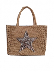 summer style beach tote bag, embroidery beach straw bag with customized logo