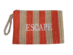 fashion design paper straw bag with lining and zipper , lady leisure paper straw bag